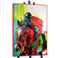 GEMÄLDE Flug der Reitkunst Schattenfugenrahmen Rot 120x80 cm - Rot, Holz (120/80cm) - YS-art gallery