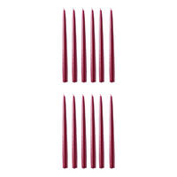 KERZE (12er-Set) Twin Flame konische Zwillingskerzen - Rot, Paraffin (4/31/2cm) - Butlers