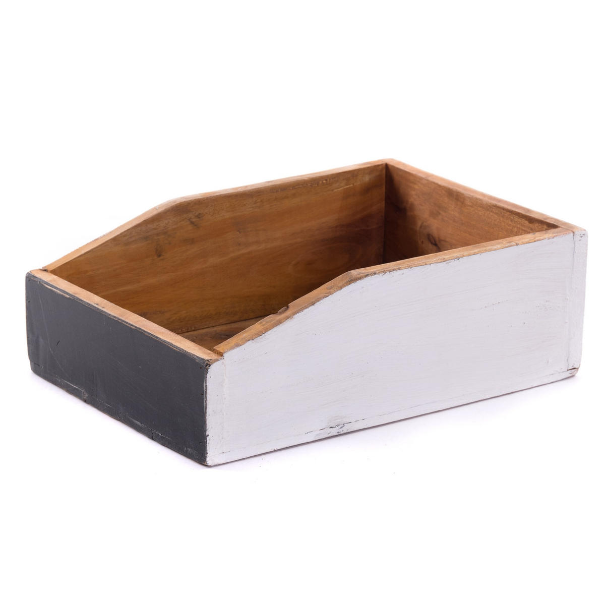 DOKUMENTENABLAGE Carta Mahagoni Holz, mit beschreibbarer Tafel 14 weiß-beschreibbar - Weiß, Holz (33/24/12cm) - DESIGN DELIGHTS
