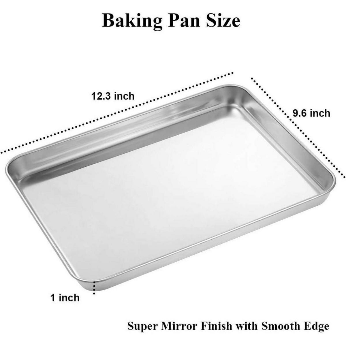 BACKBLECH 2er Set Edelstahl 30.5 x 25.4 x 2.5 cm - Silberfarben, Metall (25.4/2.5/30.5cm)
