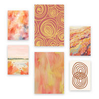 POSTER Set Mit 6 Orangefarbene Spries In Zusammenfassungen A3 & A4 Rahmenlos - Klar, Papier (29/3cm) - Nacnic