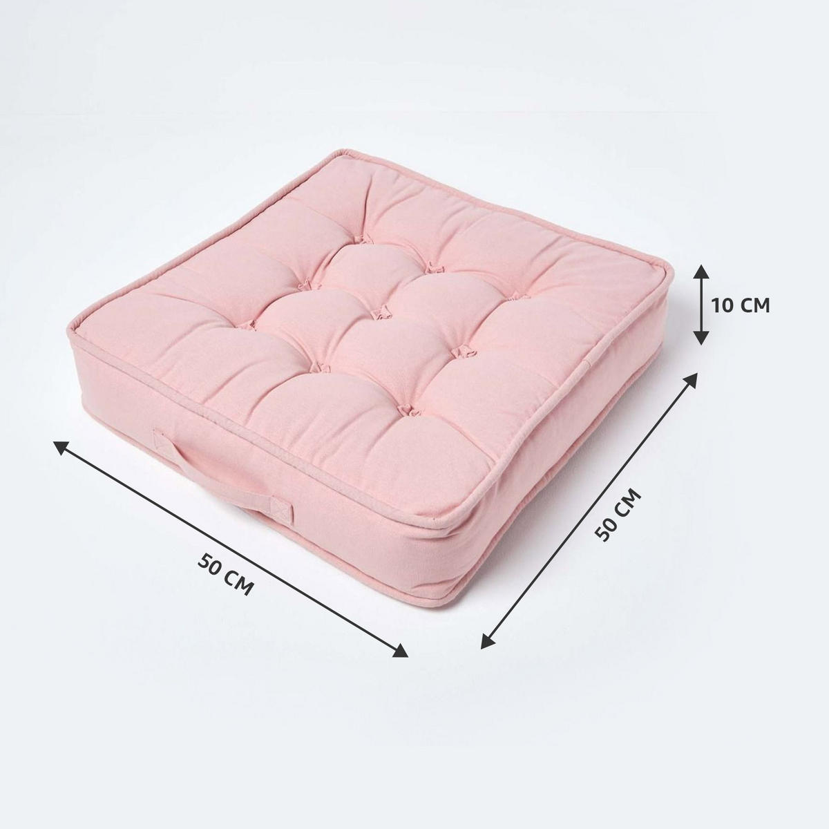 SITZKISSEN rosa 50/50/10 cm – Sesselkissen, Baumwolle - Rosa, Textil (50/50/10cm) - Homescapes