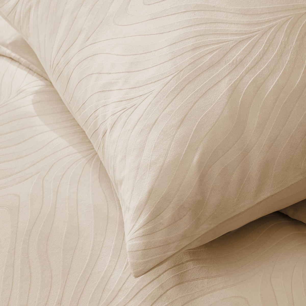 VELOURS-BETTWÄSCHE-SET geprägt 3-teilig Zanoa 240/220 cm - Weiß, Textil (220/240cm) - Douceur d´intérieur