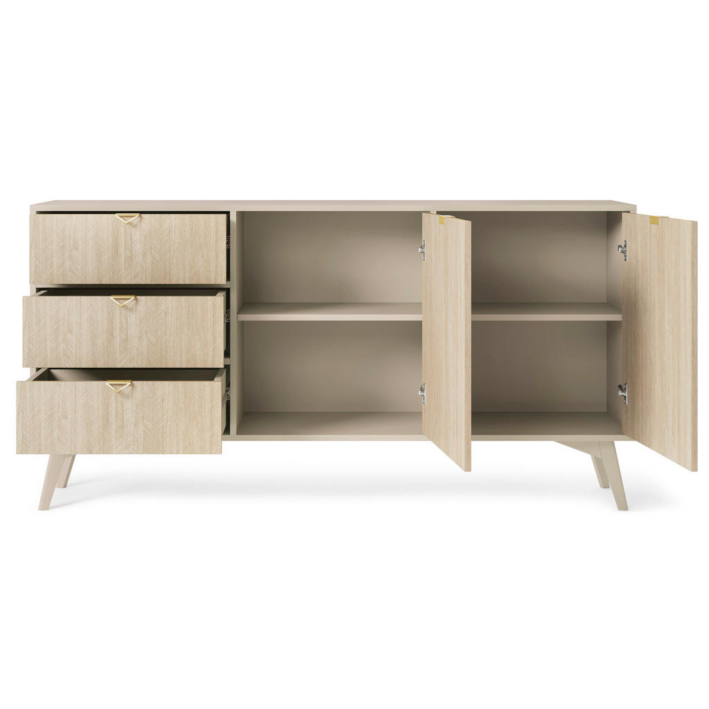 Thumbnail - 3XE Living Kommode, Beige, Holzwerkstoff, 158x80x38 cm, Wohnzimmer, Kommoden & Sideboards, Sideboards