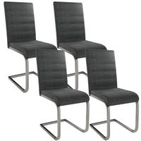 SCHWINGSTUHL Vegas dunkelgrau Cord (4er Set) - Dunkelgrau, Textil (41/101/52cm) - Juskys
