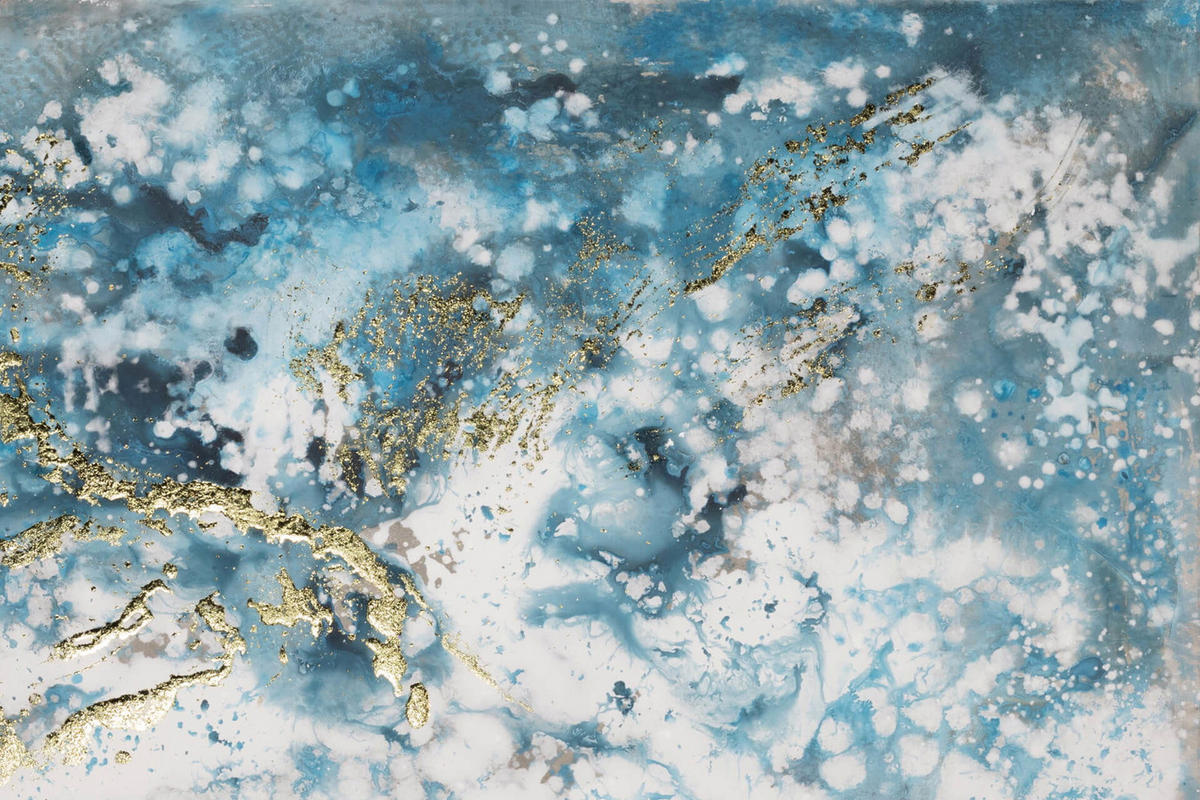 ACRYLBILD HANDGEMALT 100/75 cm - Blau/Weiß, Holz/Textil (1.78/75cm) - KUNSTLOFT