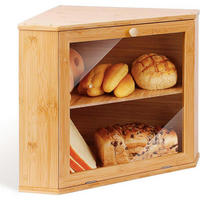 BROTKASTEN Bambus 2 Etagen 32 x 32 x 34 cm - Hellbraun, Naturmaterialien (32/34/32cm)