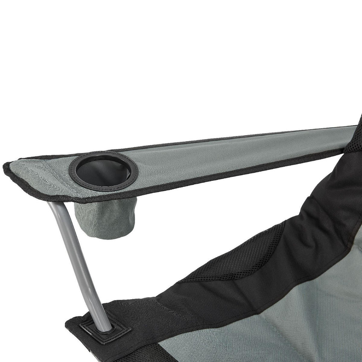CAMPINGSTUHL Lido grau mit Flaschenhalterung & Tragetasche - Grau, Textil (62/102/62cm) - Juskys
