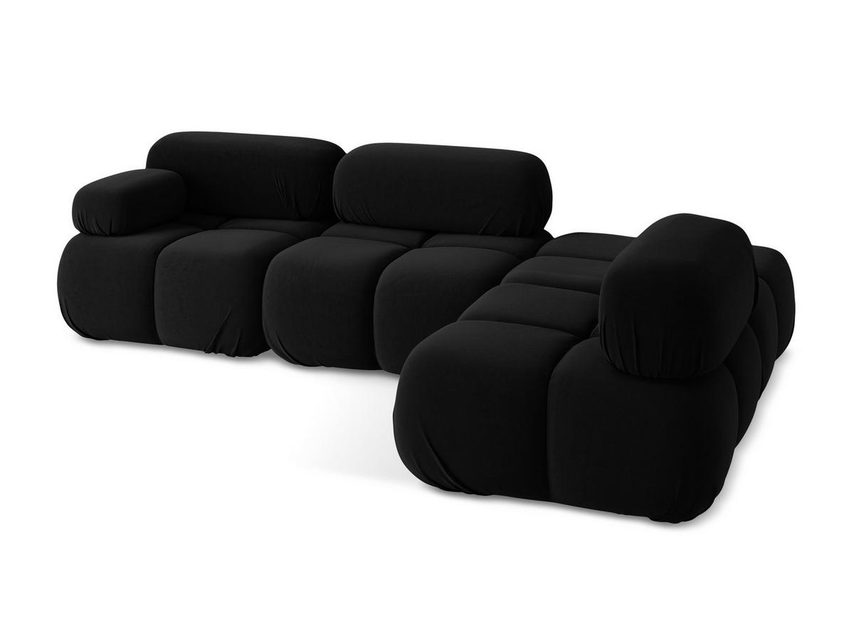 ECKSOFA Rechts Samt Stoff Schwarz - Schwarz/Orange, Kunststoff/Textil (285/190cm) - Makamii