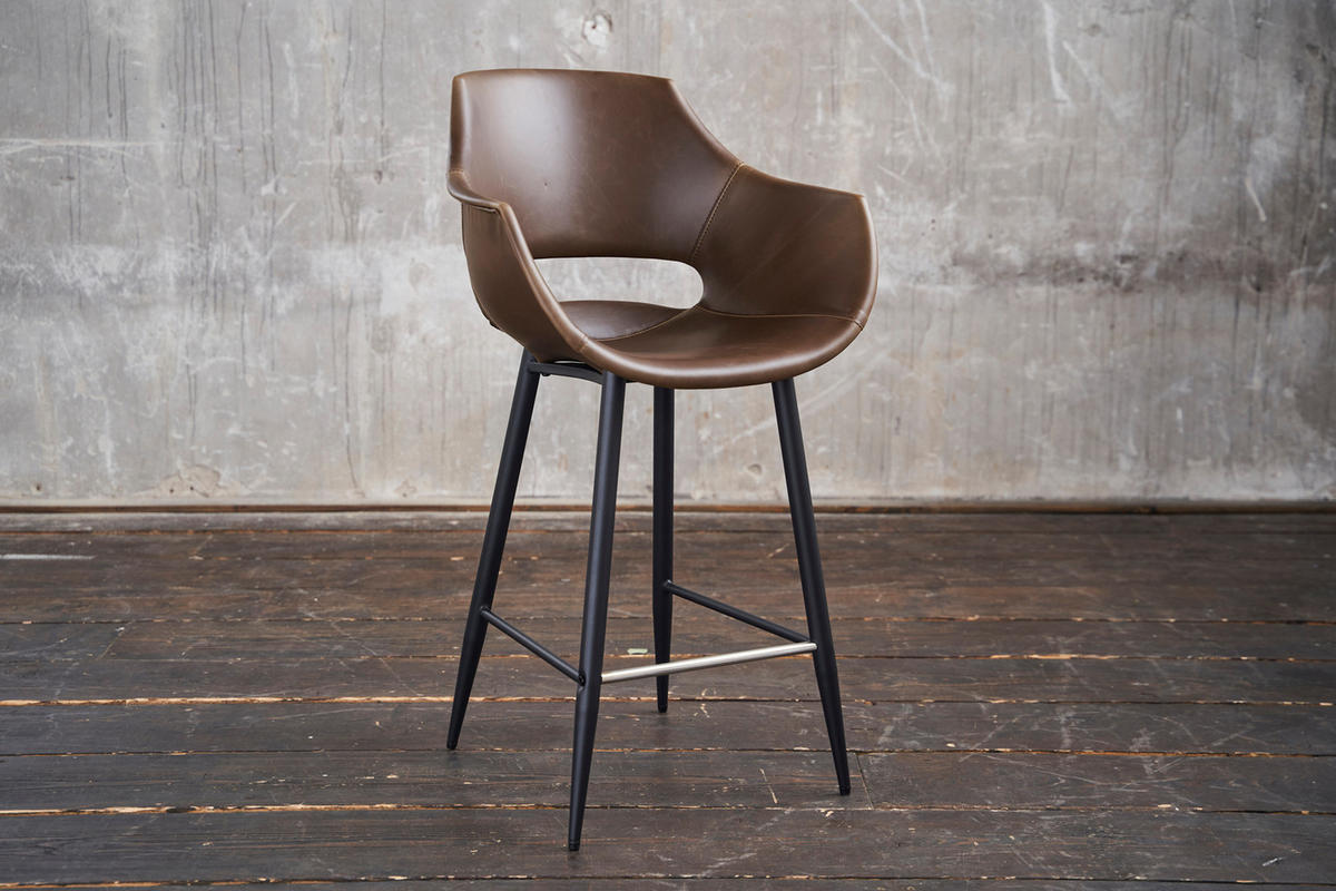 THEKENHOCKER ZAJA Dunkelbraun Kunstleder - Dunkelbraun, Leder (57/103/59cm) - KAWOLA