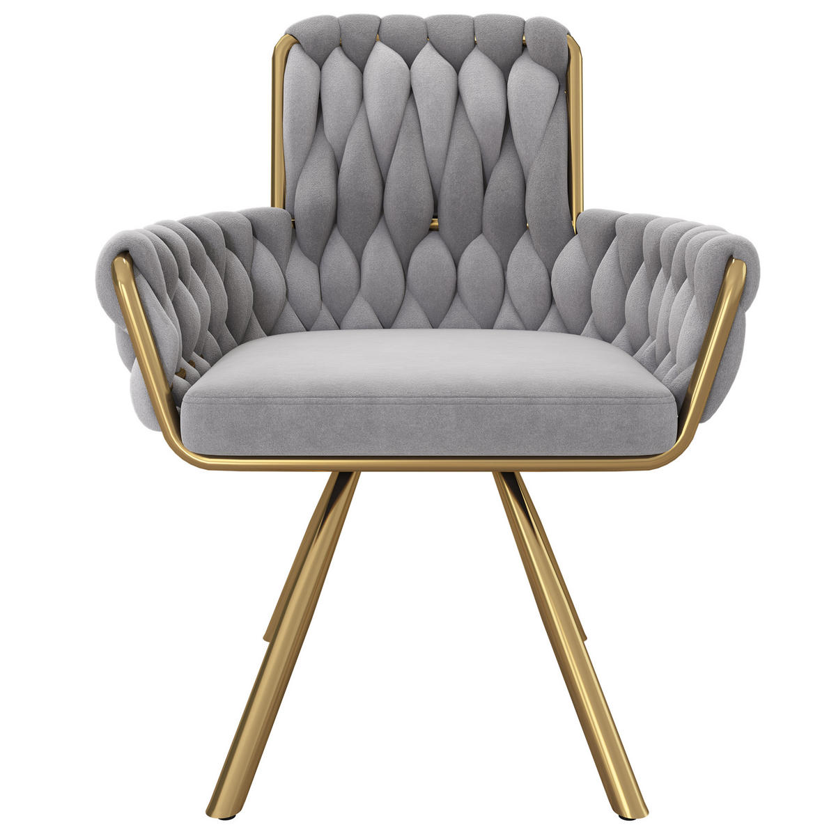 ESSZIMMERSTUHL drehbar 2er-Set Samt Grau - Grau, Metall (50/87/50cm) - Meubliv