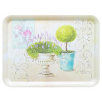 TABLETT Garten, rechteckige Melamin Serviertablett 50x37 cm - Grün, Kunststoff (37/2/50cm) - Lashuma