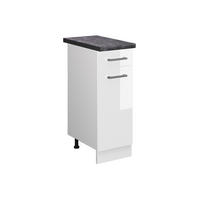 KÜCHENUNTERSCHRANK R-Line Weiß Hochglanz 30 cm, AP Anthrazit - Weiß Hochglanz/Weiß, Holzwerkstoff (30/81.6/60cm) - Vicco
