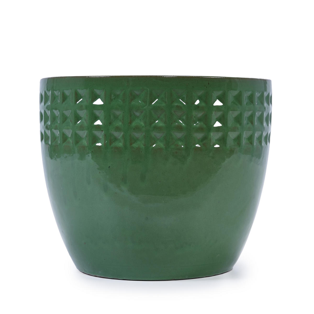 BLUMENTOPF Ø 38,1/30,5/22,9 cm Antik-Hellgrün (3 Stück) - Pastellgrün, Keramik (38/32cm) - Oxeza