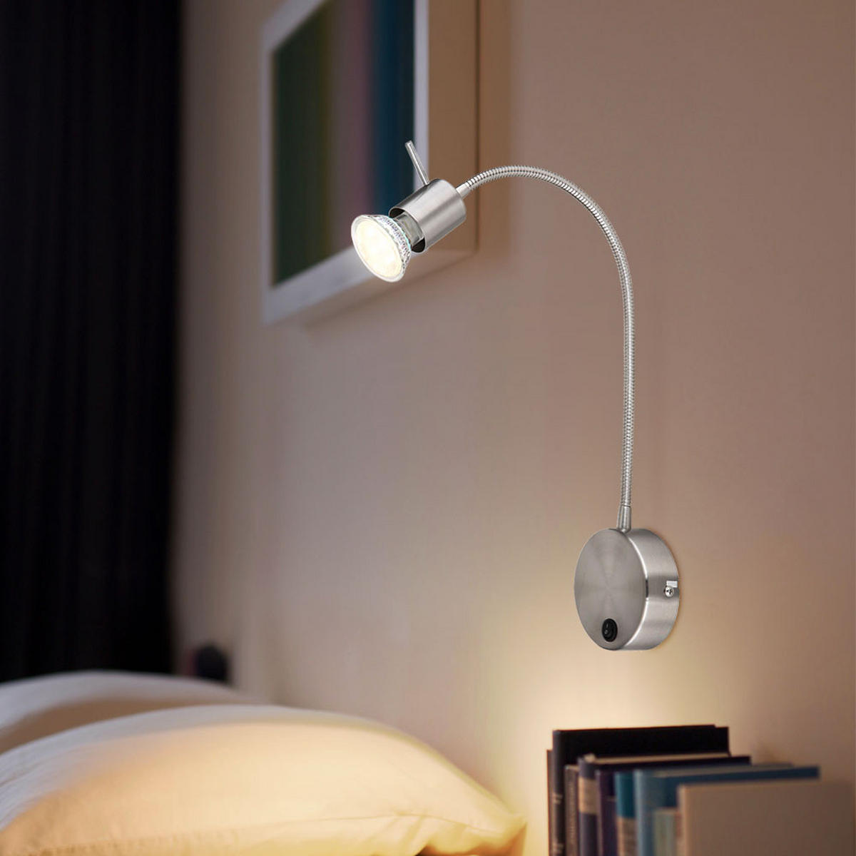 LED WANDLEUCHTE Flexo Silber Metall - Silberfarben, Metall (9/53/40cm)