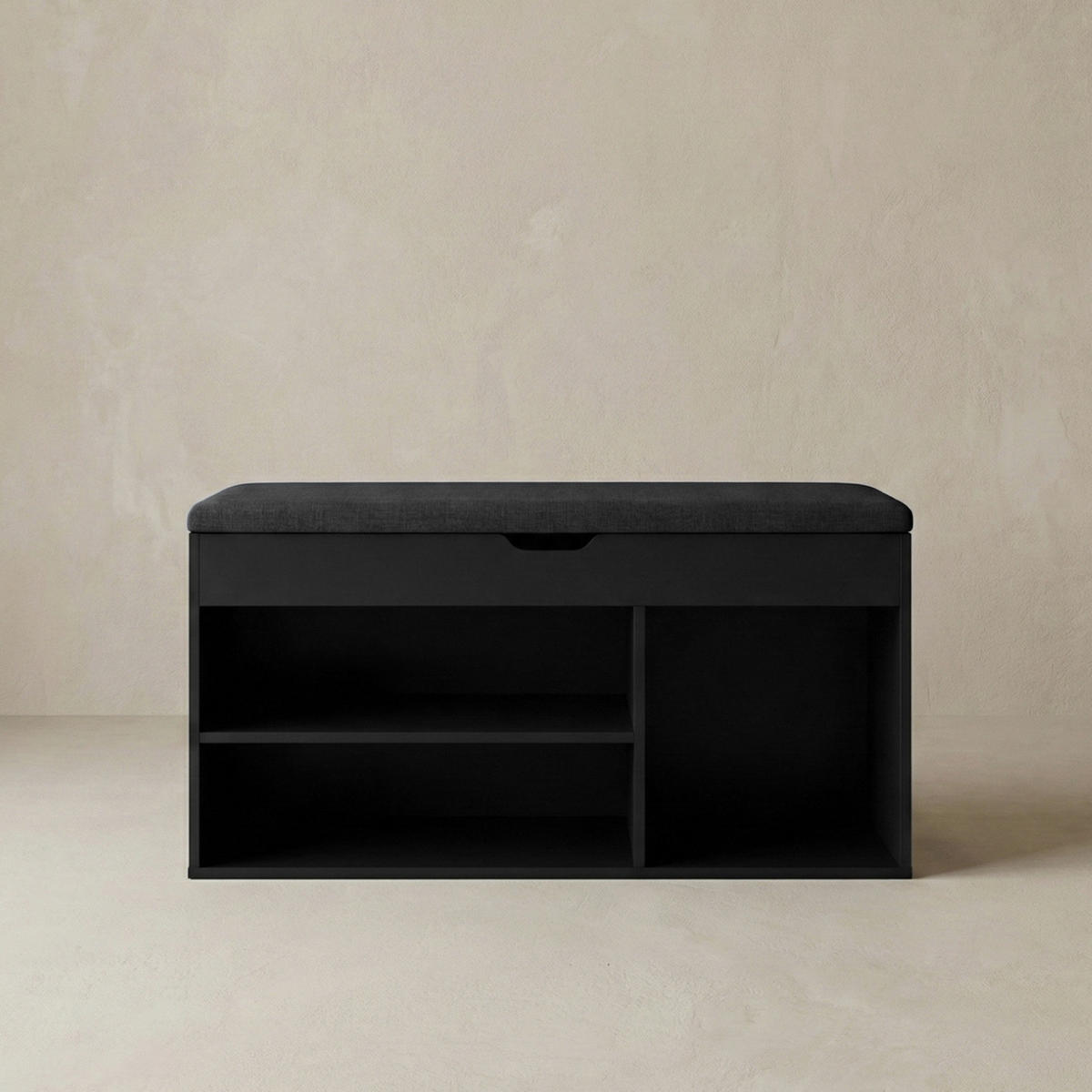 SCHUHREGAL Tria 80/43/30 cm - Schwarz, Holzwerkstoff (30/43/80cm) - BOXIMO