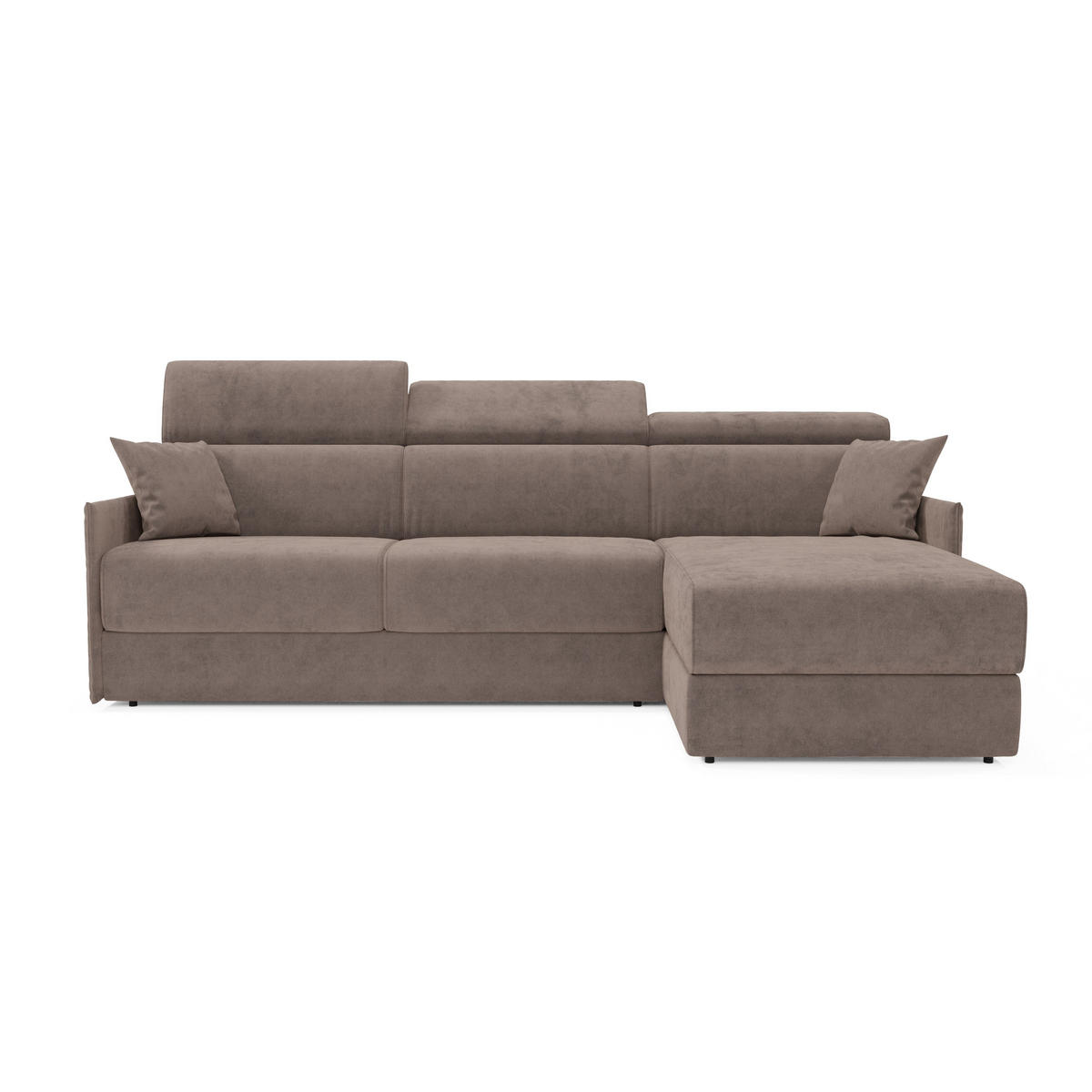 ECKSOFA Miryam - Braun, Metall (272/98cm) - Divani.store