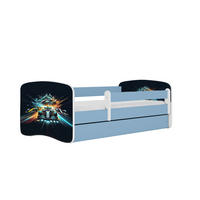 KINDERBETT Ethnie mit Schublade und Matratze 140/70 - Blau, Holzwerkstoff (70/140cm) - RAUMHIRSCH FURNITURE