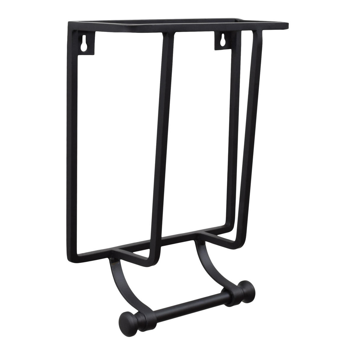 TOILETTENPAPIERHALTER Tissu Schwarz - Schwarz, Metall (23/30/9cm) - LOFT42