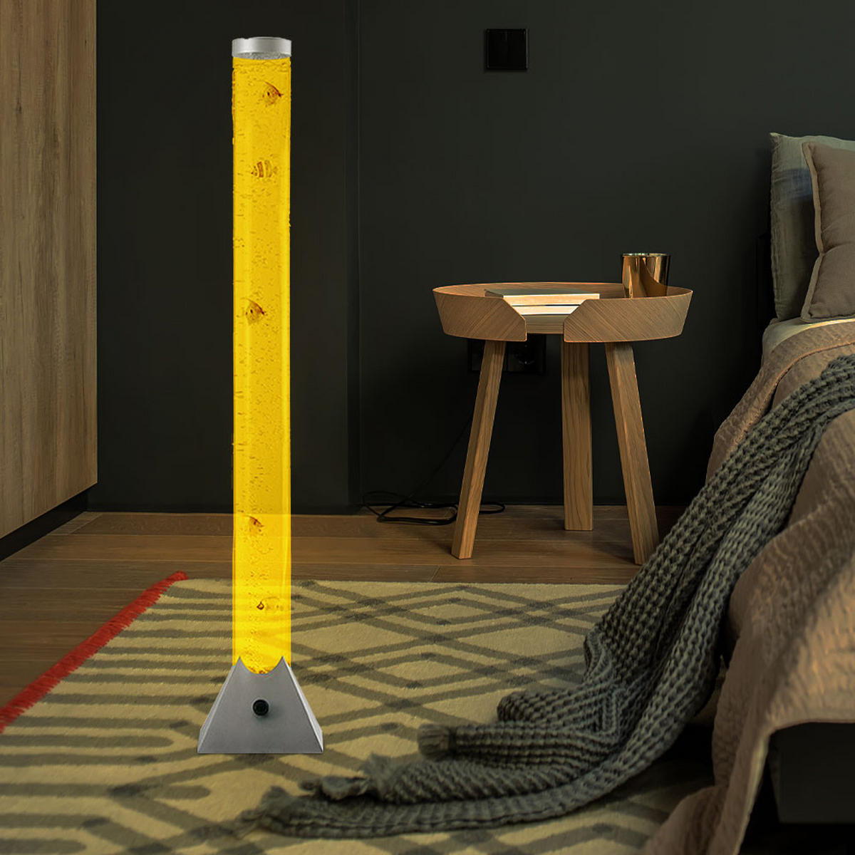 LED STEHLEUCHTE Aqua Bunt - Silberfarben, Kunststoff (22/22/120cm)