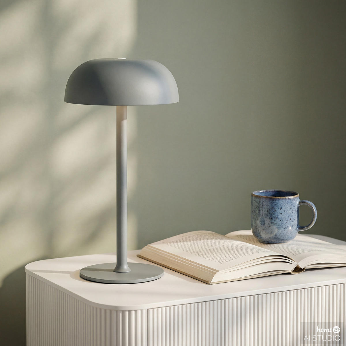 AKKU-TISCHLEUCHTE - Eisen - Grau - Grau, Metall (14/14/30cm) - home24