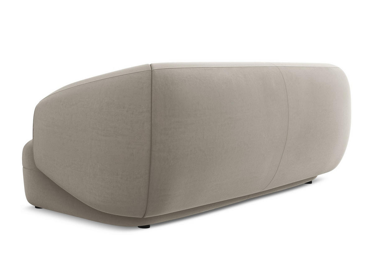3-SITZER SOFA Samt Stoff Grau - Taupe/Schwarz, Kunststoff/Textil (212/81/98cm) - Makamii