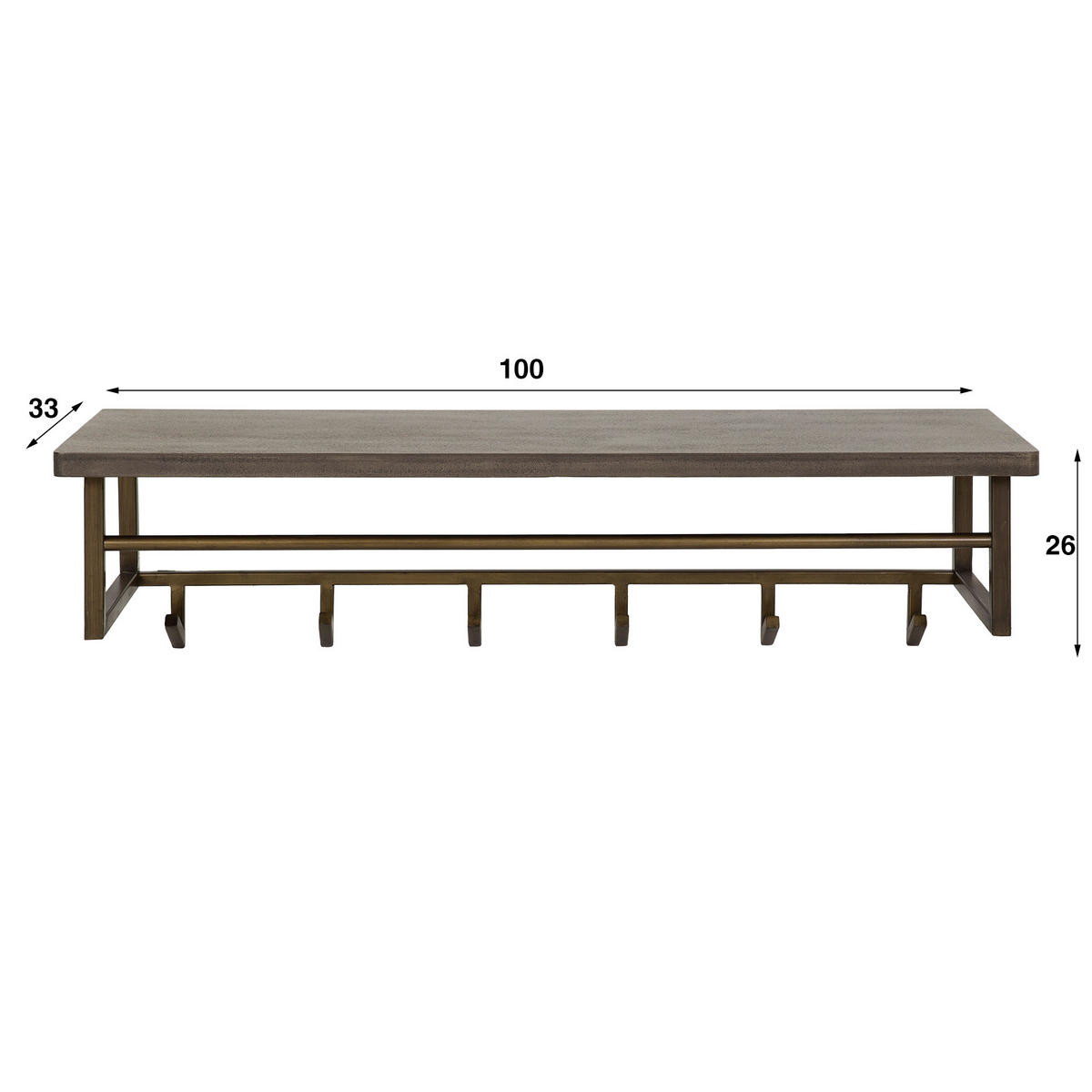WANDGARDEROBE Ferro Braun 33/100/ 26 cm - Braun, Metall (100/26/33cm) - Hoyz Collection