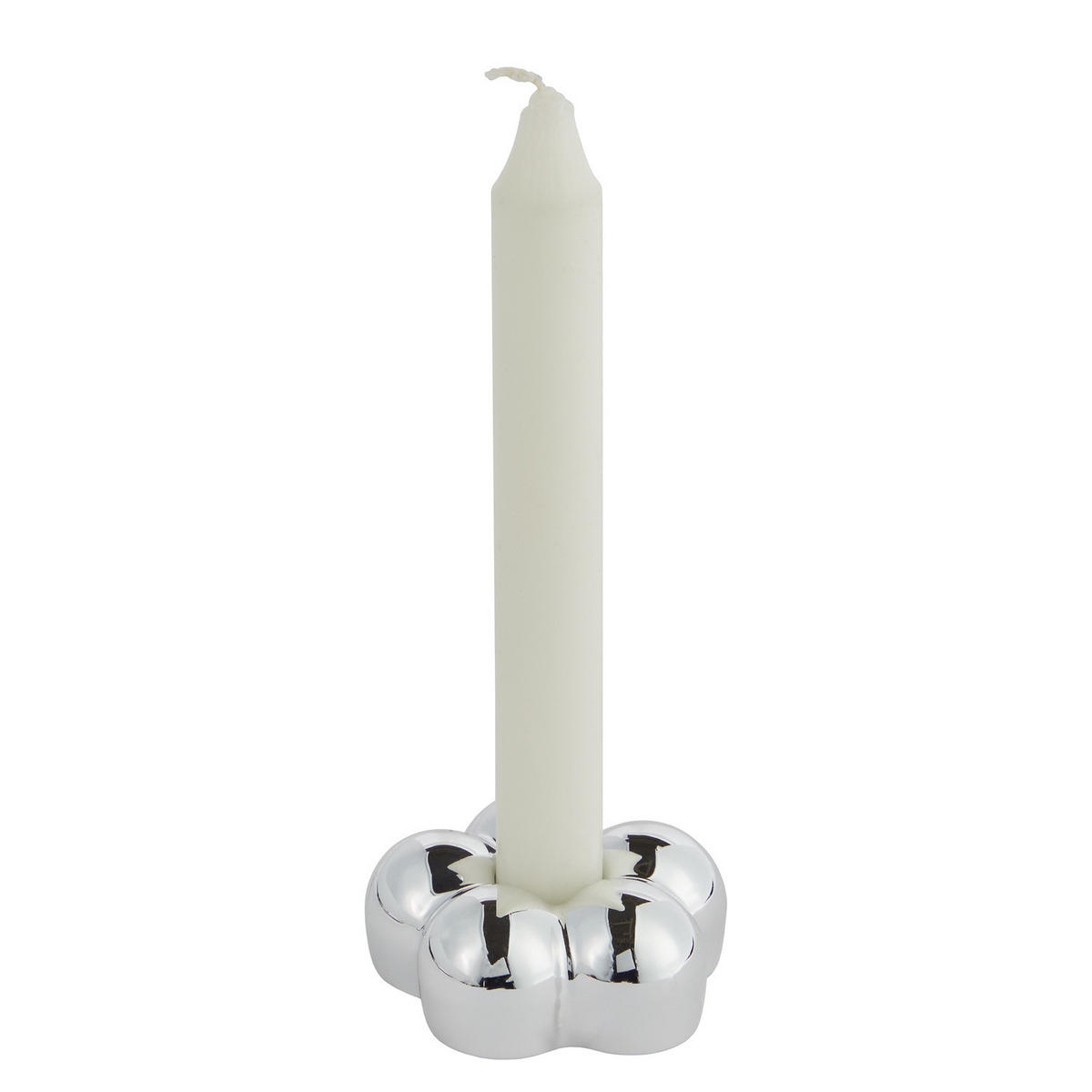 KERZENHALTER (6er-Set) Bloom Ø7cm - Silberfarben, Glas (7/3/7cm) - Butlers