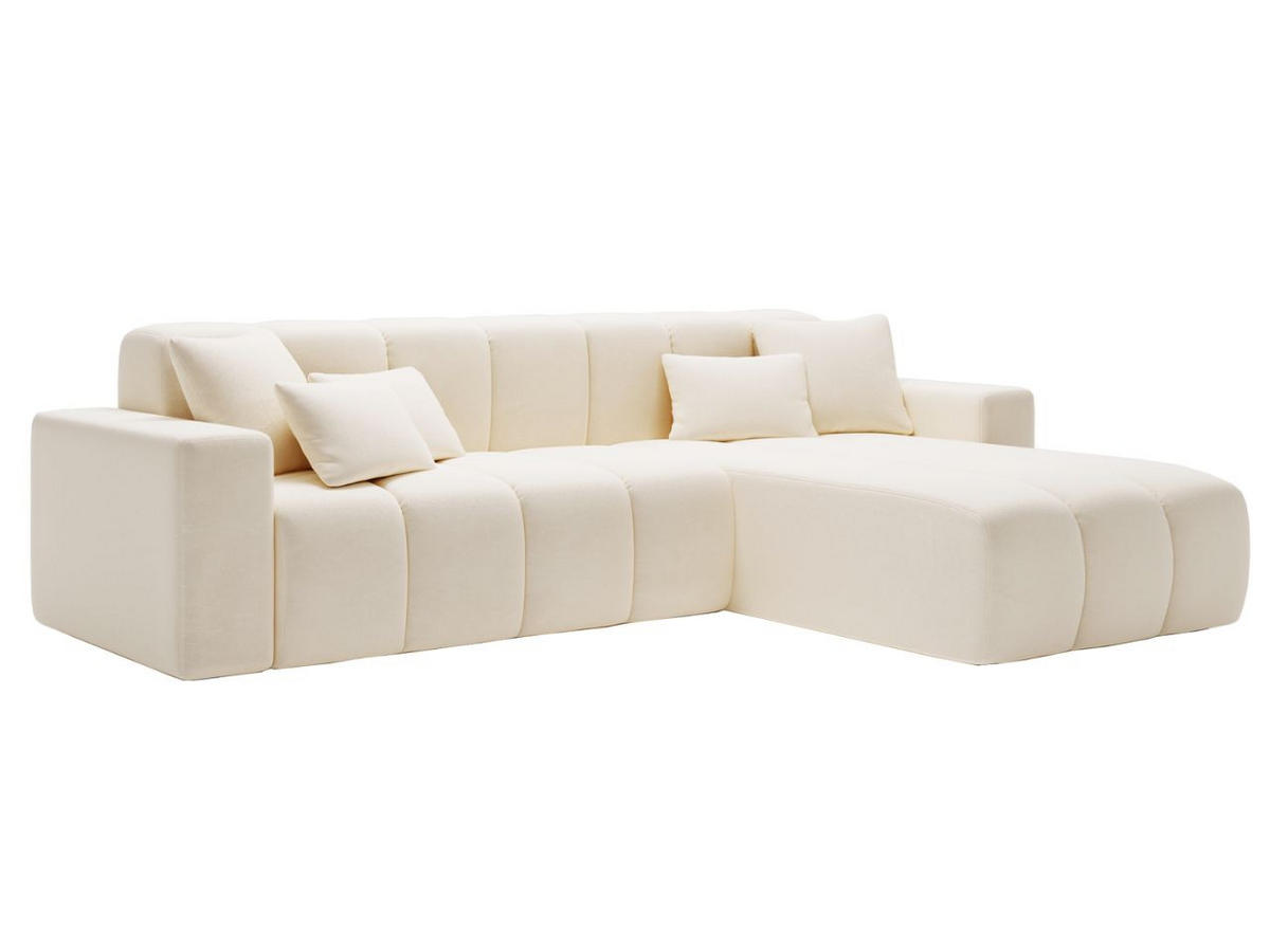 ECKSOFA Nork Creme Rechts - Creme, Holz/Textil (265/180cm) - Graingold