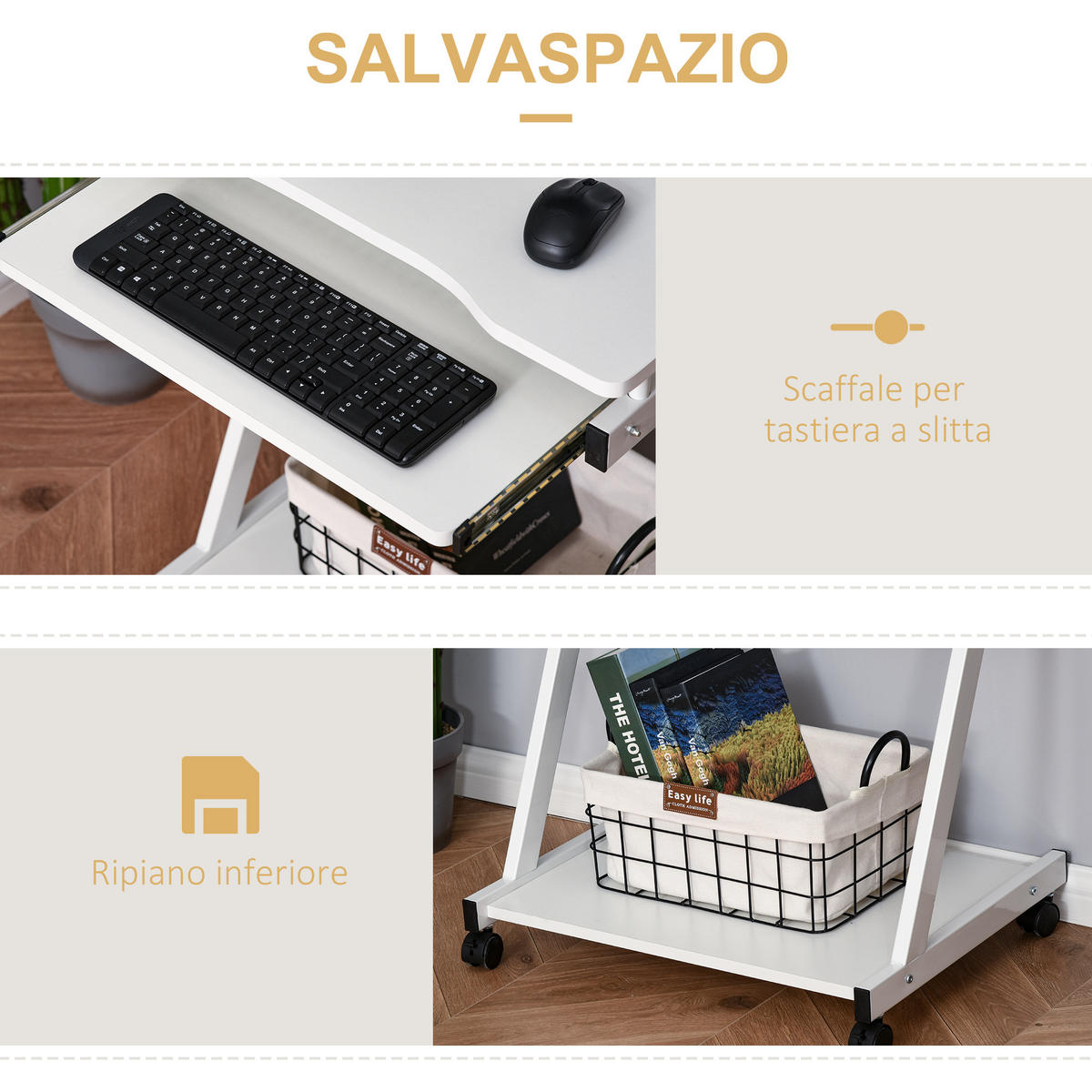 BÜROTISCH Weiß 1 Stück - Weiß, Holzwerkstoff (48/73/60cm) - GiPP