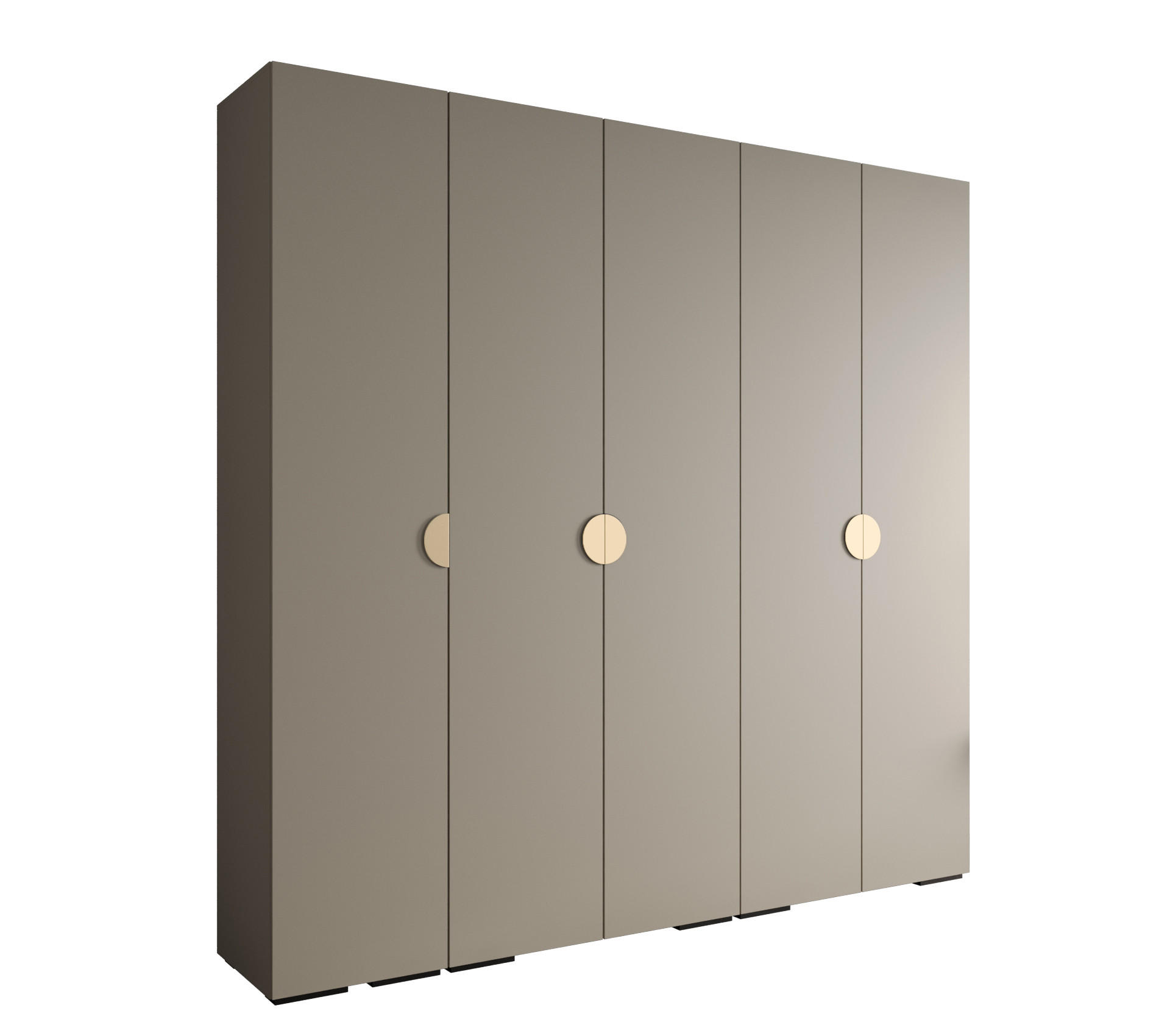 DREHTÜRENSCHRANK 236.7/250/47 5-türig - Kaschmir/Goldfarben, Holz/Metall (250/236.7/47cm) - Abiks Möbel
