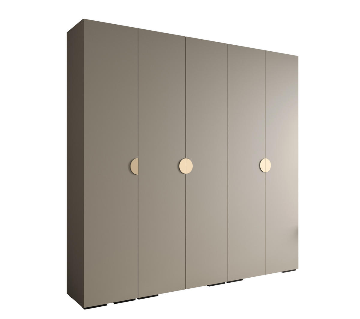 DREHTÜRENSCHRANK 236.7/250/47 5-türig - Kaschmir/Goldfarben, Holz/Metall (250/236.7/47cm) - Abiks Möbel