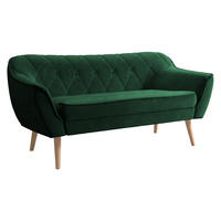 SOFA Skand 2 - Smaragdgrün/Naturfarben, Holz/Textil (140/75/74cm) - MIRJAN24