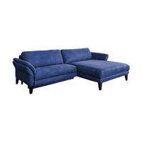 ECKSOFA MIT MOTORISCHER RELAXFUNKTION MALTA Blau Webstoff - Blau/Schwarz, Buchenholz/Textil (302/175cm) - KAWOLA