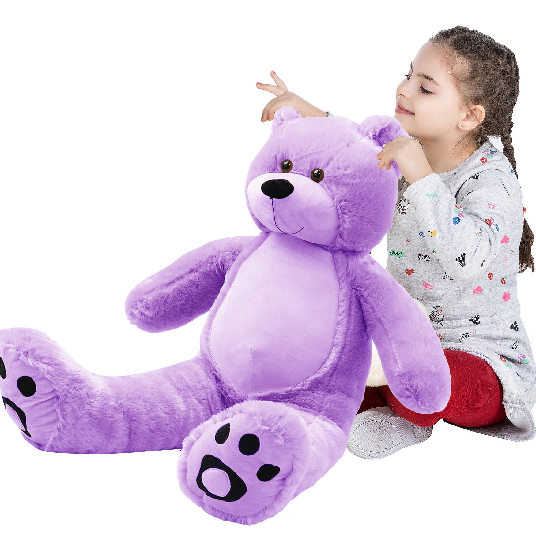 TEDDY Plüschtiere Lila 92cm - Lila, Textil (30/35cm) - Vercart