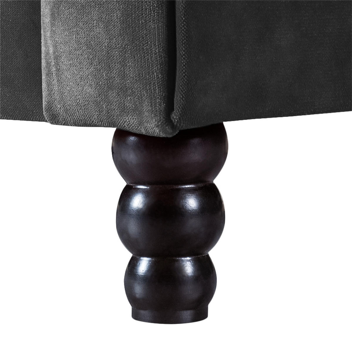 2-SITZER SOFA - Anthrazit/Schwarz, Buchenholz/Textil (185/84/79cm) - home24