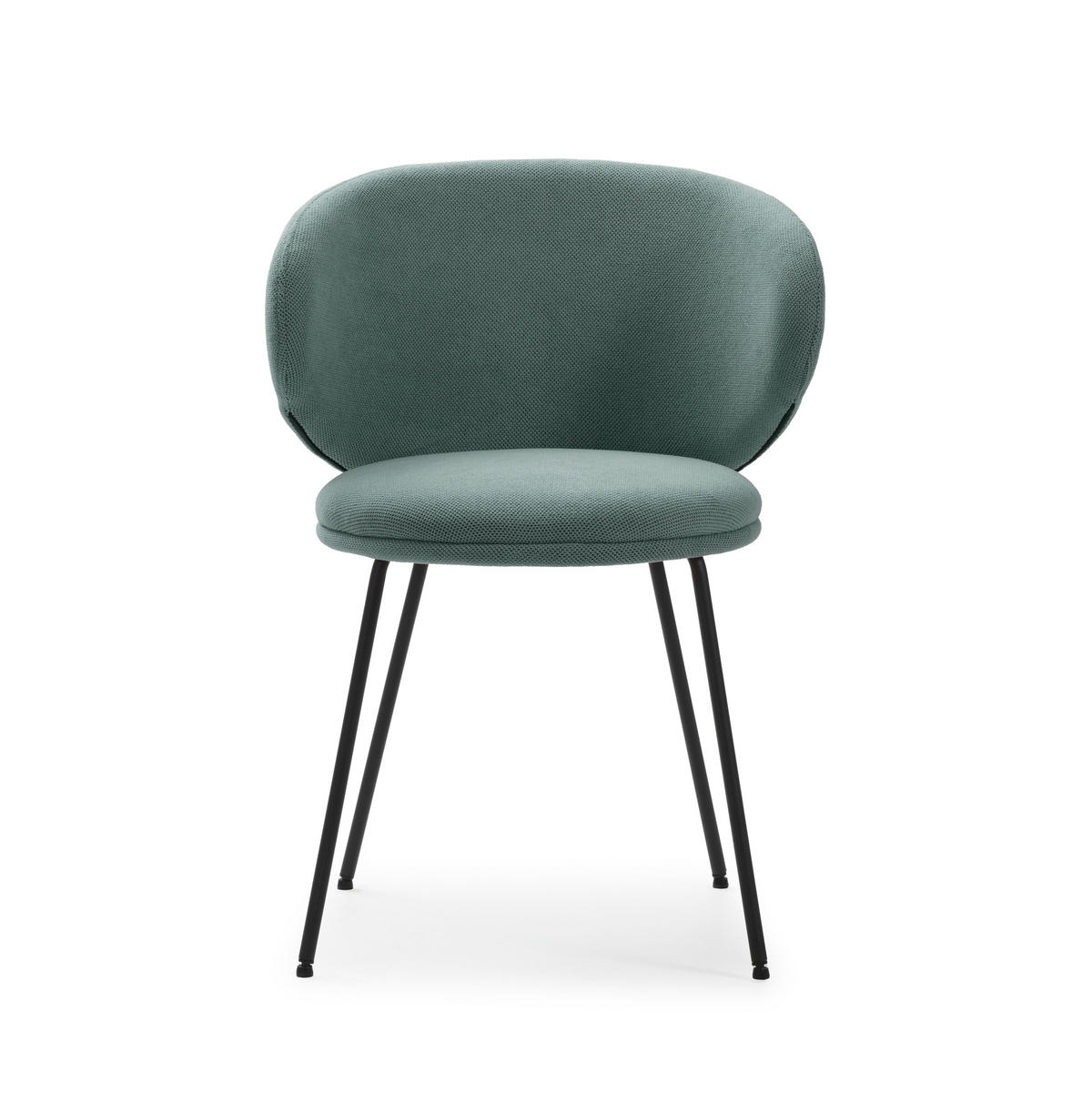 STÜHLEN (Set aus 2) aus stoff mit schwarzen metallbeinen - rush 60/58/51 cm - Grün, Textil (58/51/60cm) - Calicosy