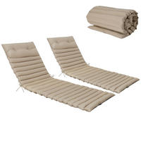 LIEGESTUHLAUFLAGE Khaki 2er-Set - Champagner, Kunststoff (64/2.3/190cm)