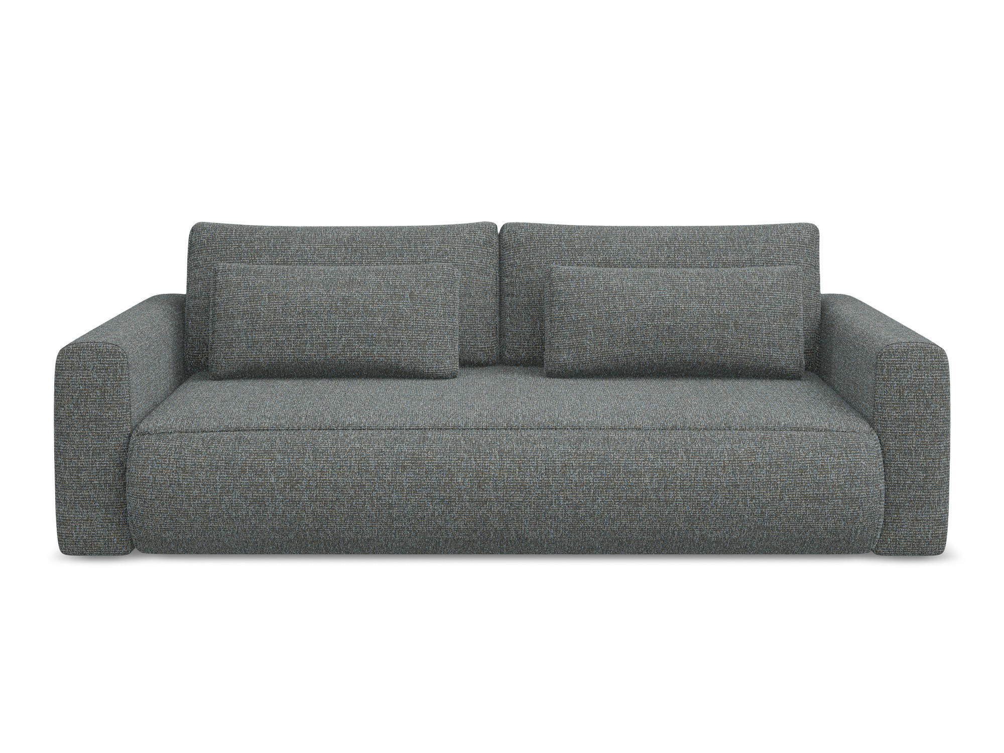 3-SITZER SOFA mit Schlaffunktion Strukturstoff Stoff Grau - Dunkelgrau/Schwarz, Kunststoff/Textil (238/82/105cm) - Makamii
