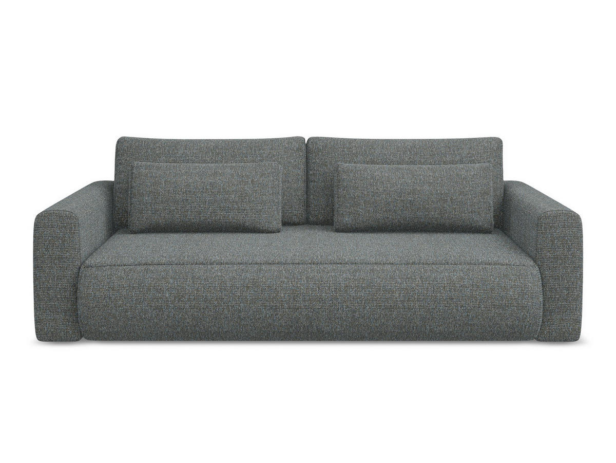 3-SITZER SOFA mit Schlaffunktion Strukturstoff Stoff Grau - Dunkelgrau/Schwarz, Kunststoff/Textil (238/82/105cm) - Makamii