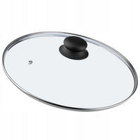 DECKEL mit Schwarz Silikongriff, 28 cm - Transparent, Glas (28cm) - KADAX