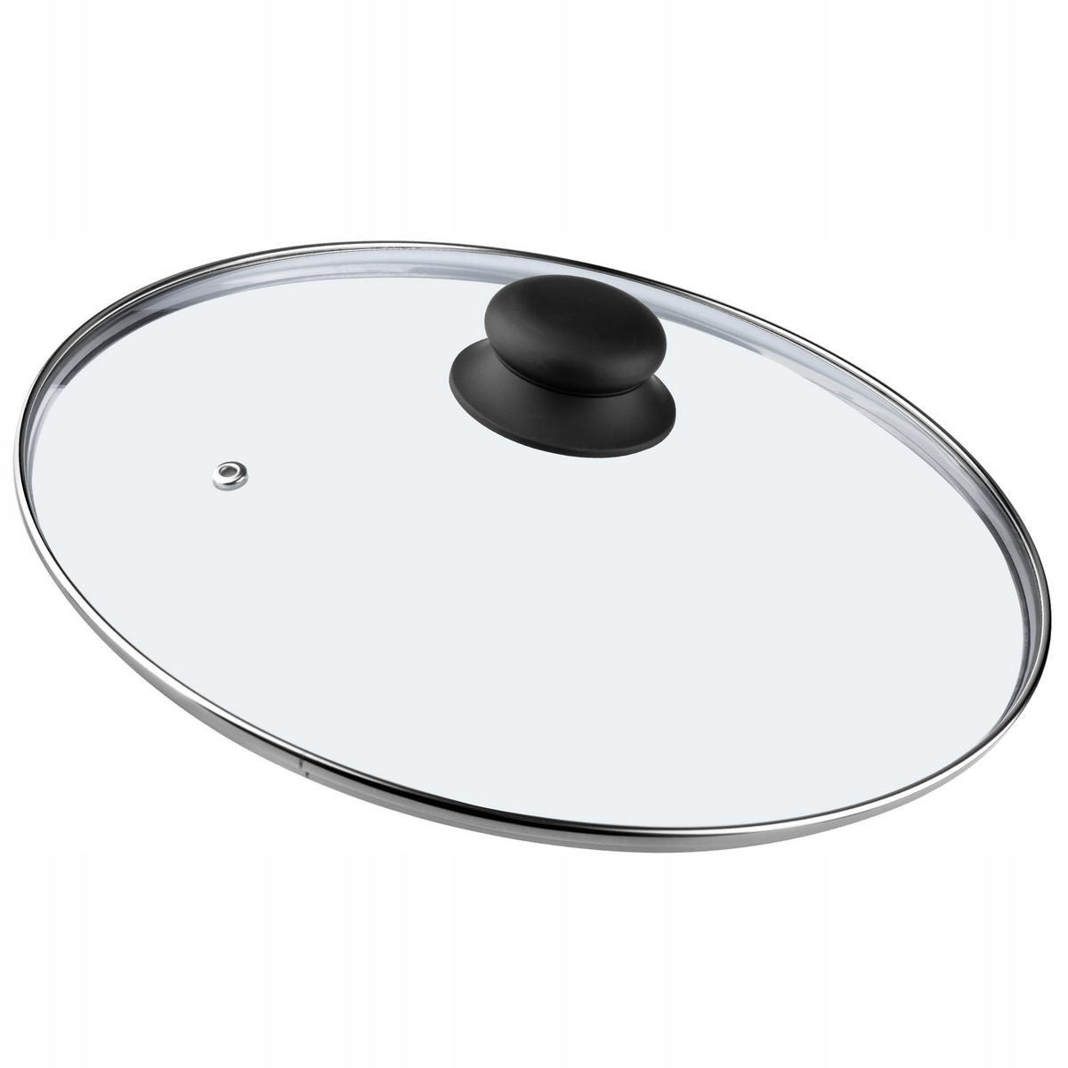 DECKEL mit Schwarz Silikongriff, 30 cm - Transparent, Glas (30cm) - KADAX