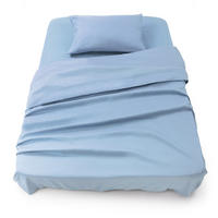 BETTLAKEN 3er Set - Spannbettlaken 90x190x30cm 1X Kissenbezug 50x80cm - Hellblau - Hellblau, Textil (90/190cm)
