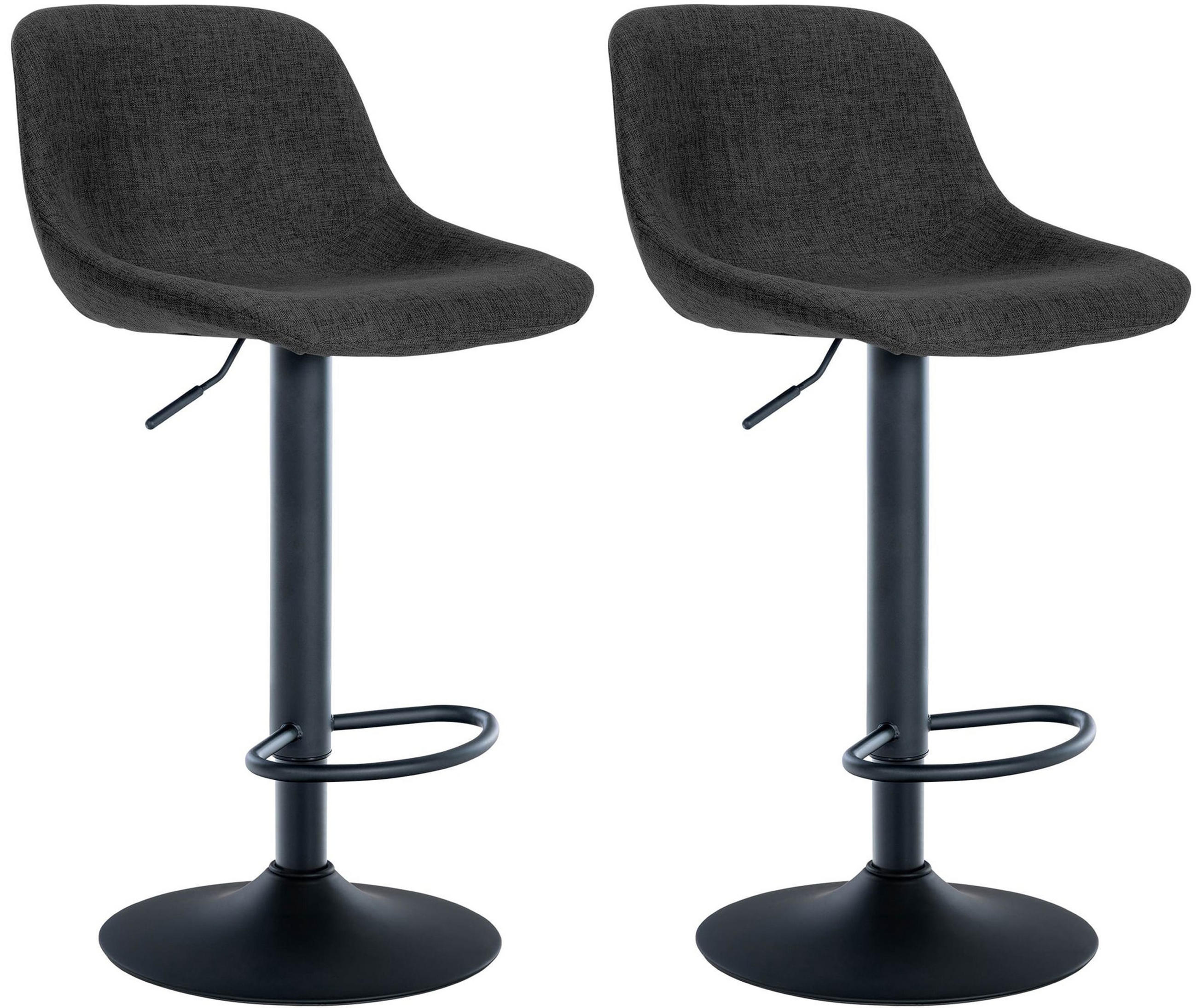 BARHOCKER 2er Set Lotus Stoff schwarz - Schwarz, Textil/Metall (43/103/49cm) - TPFLiving