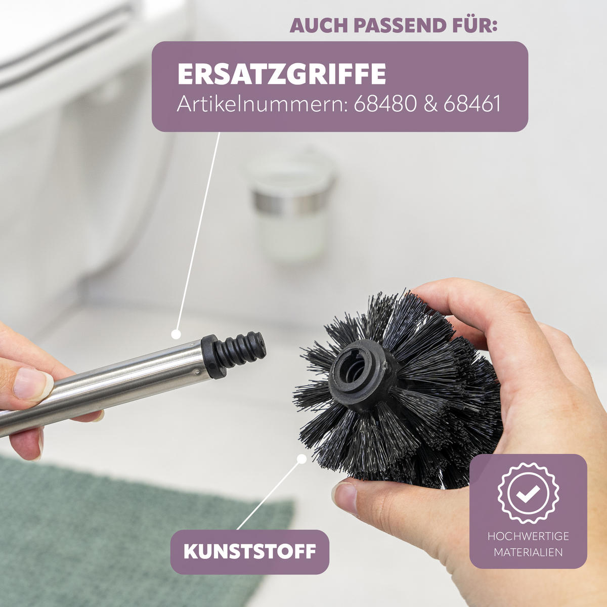ERSATZBÜRSTENKÖPFE PIAZZA & LUCENTE 2er-Set, schwarz - Schwarz, Kunststoff (1.1/9.5cm) - bremermann