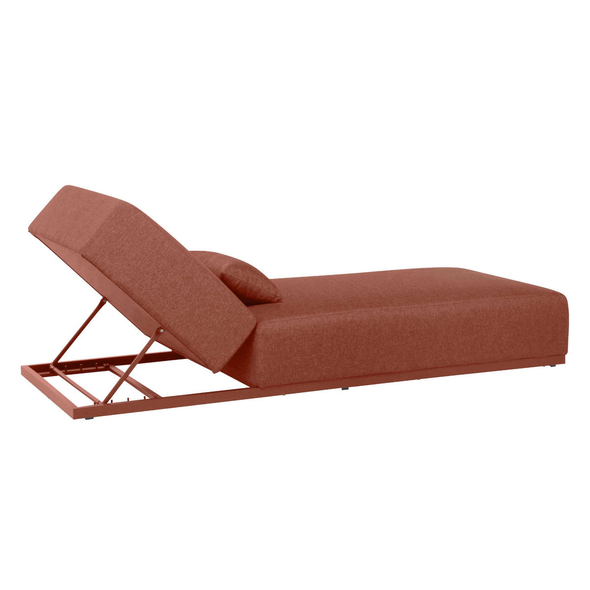 SONNENLIEGE, Terrakotta - Pink, Metall (90/80/213cm) - Oviala