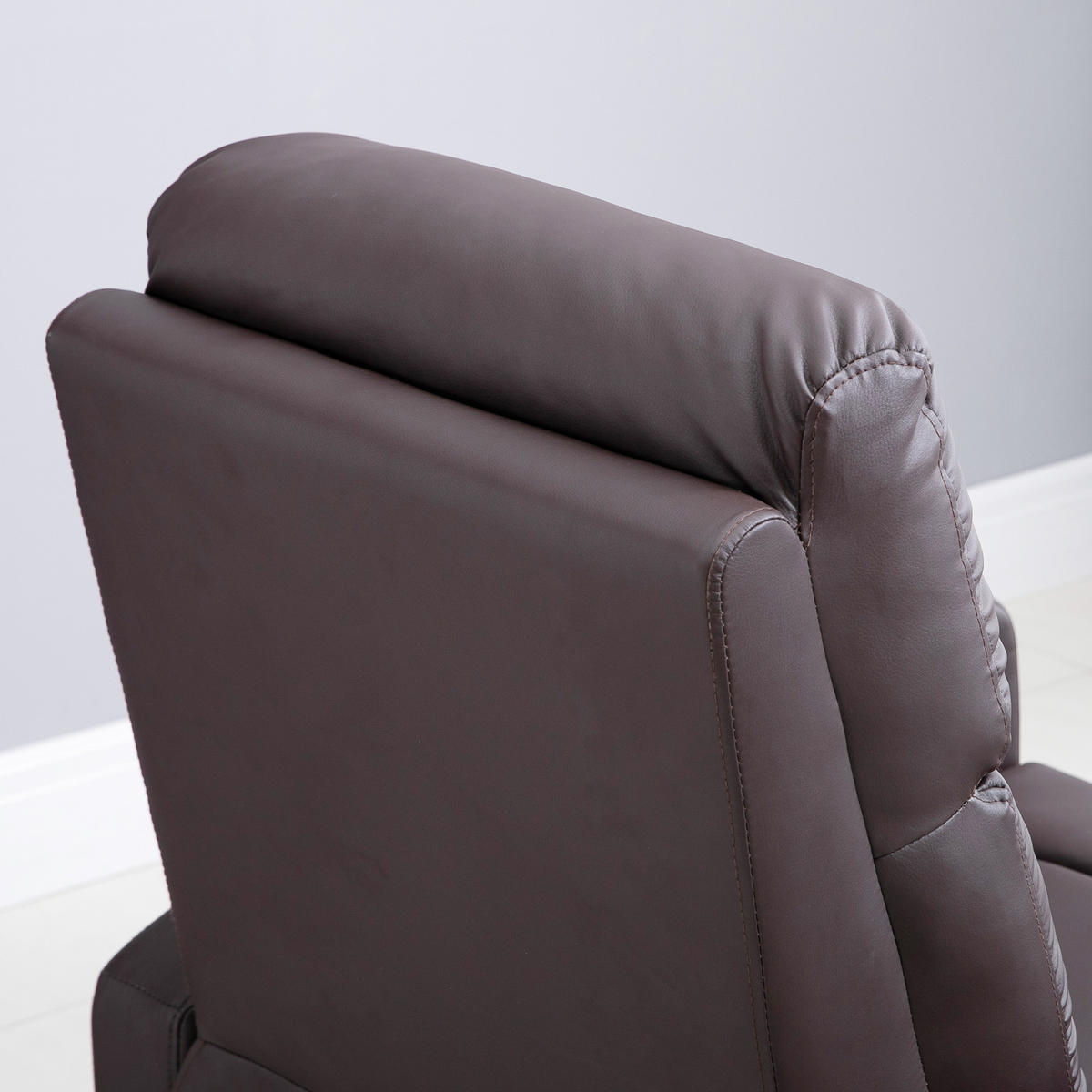 SESSEL mit Aufstehhilfe, Massagesessel mit Liegefunktion, Fernbedienung, Braun - Braun, Kunststoff (89/105/72cm) - HOMCOM