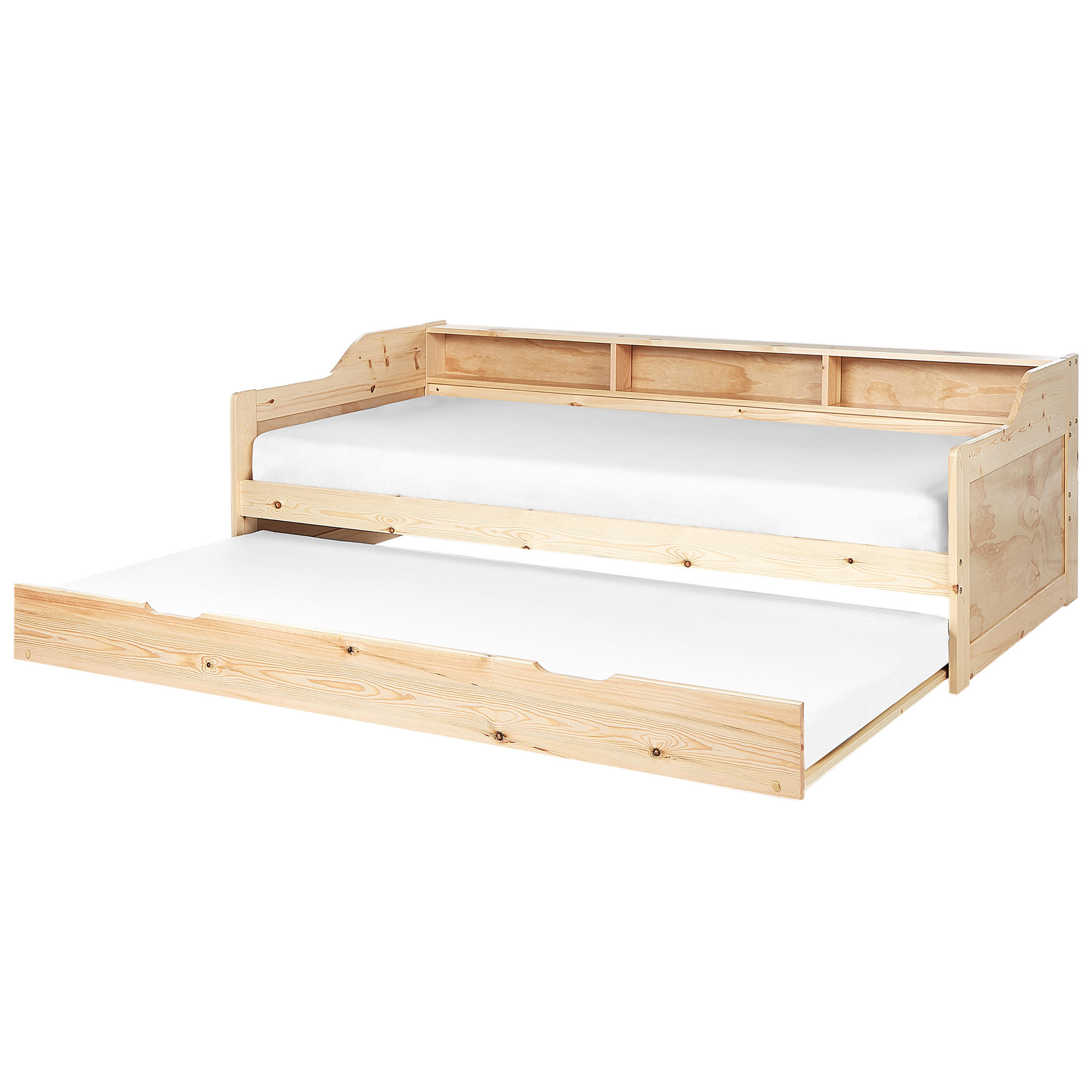 AUSZIEHBETT 90x200 cm Heller Holzfarbton Edern - Hellbraun, Holz (90/200cm) - Beliani