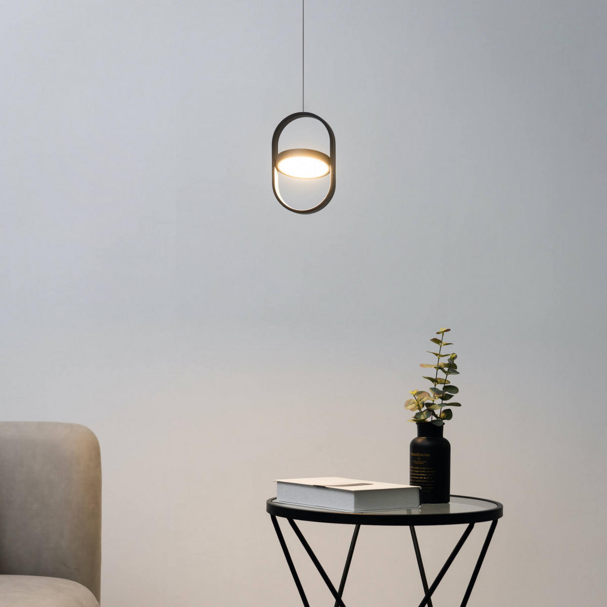 HÄNGELEUCHTE Elanzo, Schwarz, 21cm - Schwarz, Metall (21/13/21cm) - KOSILUM