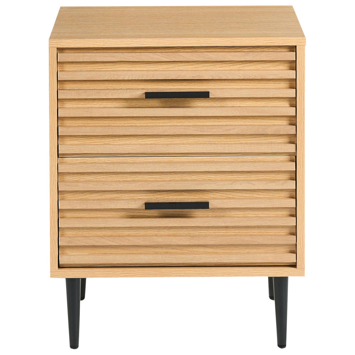 NACHTTISCH mit 2 Schubladen Hellbraun Keith - Hellbraun, Holzwerkstoff (40/48/60cm) - Beliani